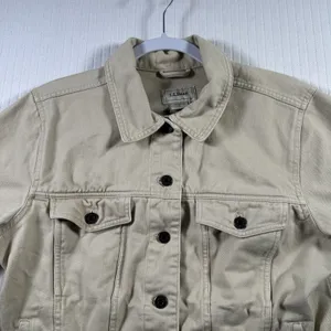 L.L.Bean Women’s Petite XL Jacket Khaki Brown Canvas Utility Field Coat thumbnail 6