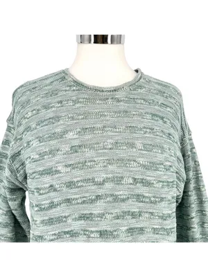 Madewell Blue Horizon Stripe Knit Light Sweater Wide Sleeve Size XS NWT thumbnail 2