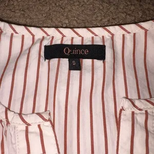 Quince 100% Organic Cotton Poplin Tiered Maxi Dress Terracotta Stripe Small thumbnail 9