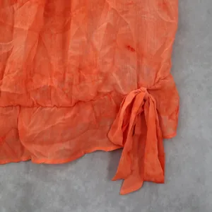 The Goddess Collection Orange Sheer Knee Length Pull On Flirty Bow Skirt Plus 1X thumbnail 4