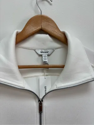 NEW SPANX AirEssentials Luxe Half Zip Sweatshirt Tunic in Powder M thumbnail 7