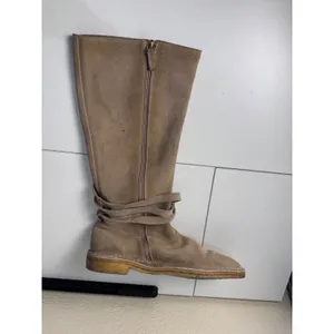 Kate Spade New York Suede Tall Wrap Boots Women 9.5 Leather Flat Crepe Sole Boho thumbnail 3