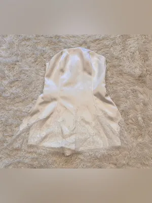 NEW AMANDA UPRICHARD Romilly Lace Hem White Strapless Romper Sz L thumbnail 4