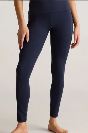 Quince NWOT Ultra-Soft High-Rise Navy Blue Leggings with Pockets Womens Large thumbnail 1