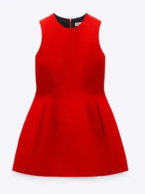 ZARA Bright Red Sleeveless Dress thumbnail 5