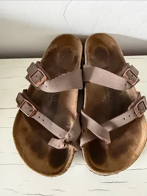 Birkenstock Mayari Sandals Women 5-5.5 EU 36 Brown Birko Flor Strappy thumbnail 4