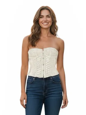 I AM GIA Novah Bustier White Bridal Wedding Corset Top S thumbnail 4