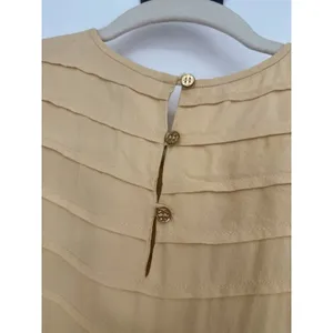 Tory Burch Womens 100% Silk Maize‎ Yellow Tiered Blouse Top Size 6 Career Staple thumbnail 5