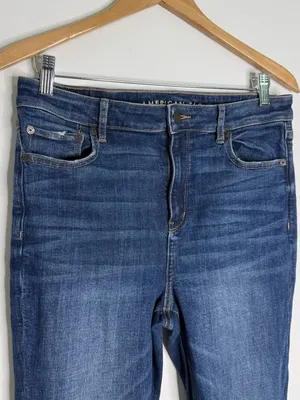 American Eagle Super High Rise Flare Jeans Women’s 10R Stretch Dark Wash thumbnail 6
