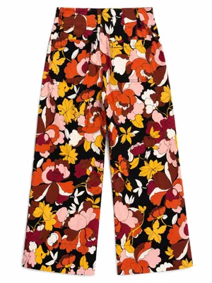 Maeve Anthropologie Colette Wide Leg Pants 25 Multicolor Floral Patch thumbnail 4