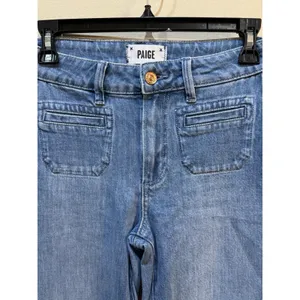 PAIGE Leenah Patch Pocket Wide Leg Jeans Adley Size 24 thumbnail 4