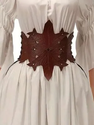 Leaf Motif Brown Waist Belt New thumbnail 1