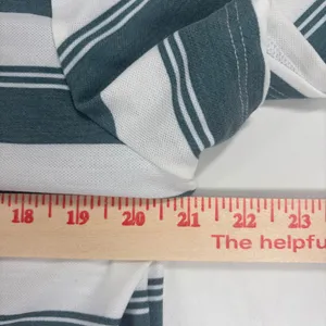 All In Motion Womens Striped Polo Tee Teal White Moisture Wicking‎ Size Large thumbnail 5