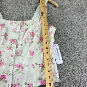 Floral Corset Tank Top Coquette Cottagecore Lace Trim Womens L New Kirious‎ Boho thumbnail 5
