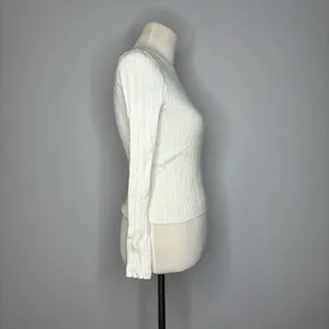 Forever 21- White Ribbed Long Sleeve Top thumbnail 2