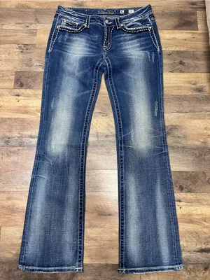 Miss Me Blue Flare Boot Jeans with Embroidered Back Pockets thumbnail 1