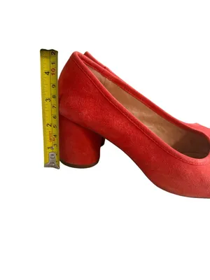 EVERLANE Red Orange Suede Heels Size 6 Womens Shoes thumbnail 3