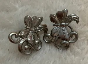 Elegant Silver Bow Earrings thumbnail 1