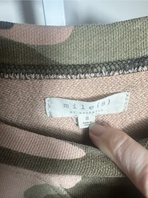 P167. mile(s) by Madewell Camo Crewneck Sweatshirt - Olive & Tan small thumbnail 2