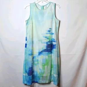 Julia Jordan sleeveless blue abstract mesh shift dress sz 6 thumbnail 3