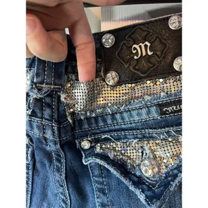 Miss Me Women's Bootcut Jeans Size 28 Blue Rhinestone Studded Flap Pocke… thumbnail 4