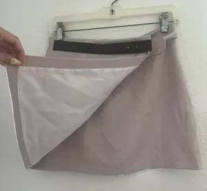 Belted Mini Skirt Tan Size L thumbnail 3