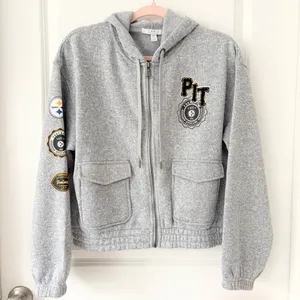 Pittsburgh Steelers Gray Hoodie Jacket Med NWOT thumbnail 1
