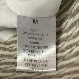 12th Tribe Women's White Wool Long Sleeve Zip Up Collared Outerwear Jacket Sz M thumbnail 4