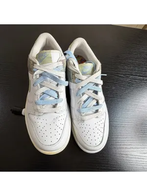 Size US 7.5 Y3 NIKE DUNK LOW White/Pistachio-Ice Blue Women's thumbnail 7