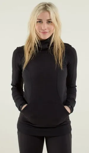 Lululemon Base Runner Hoodie Wee Stripe Black Heathered Black Medium 8 thumbnail 1