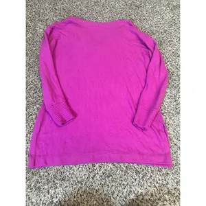 LOFT Magenta Pink‎ V Neck Long Sleeve Sweater Top Women's Size Small thumbnail 6