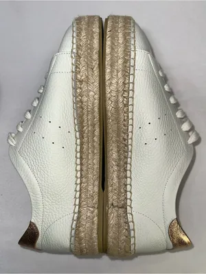Dalson Espadrilles Boho Hippie Cottagecore White Leather Platform Sneaker Sz 9 thumbnail 6