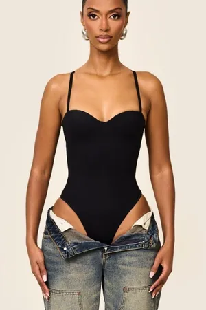 Oh Polly Mars the Label Black Sculpt Cupped Bodysuit thumbnail 1