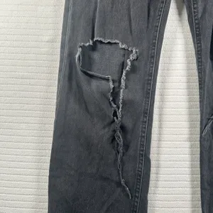 Aeropostale 90's Baggy Black Wash Button Fly Distressed Denim Jeans Size 0 thumbnail 5