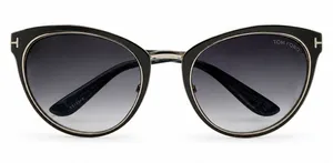 Tom Ford 56mm Sunglasses Nina TF373 Black Gold Cat Eye Gradient Italy Luxury thumbnail 1