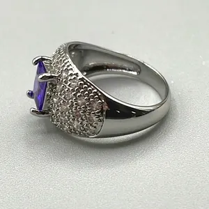 Boutique Silver plated & amethyst ring size 9. thumbnail 5