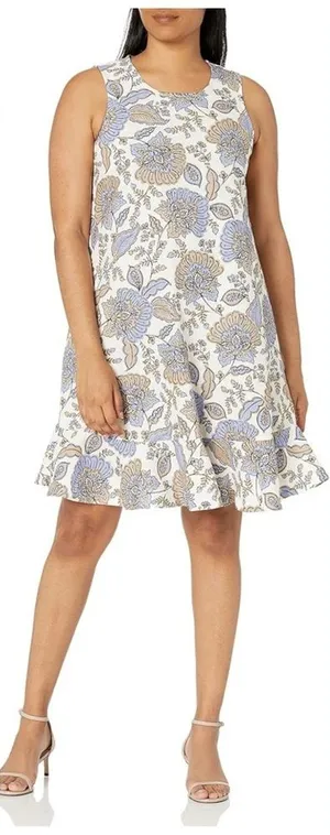 Tommy Hilfiger Women's Ruffled Hem floral Shift Linen Dress size 2 1724 thumbnail 1