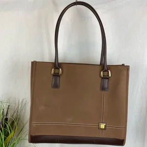 Diane Von Furstenberg Brown & Tan Suede Large Maxi Tote Bag Handbag thumbnail 2