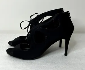 Impo Black Strappy Lace Up Heels thumbnail 1