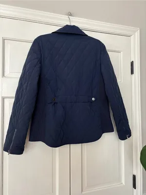 Talbots Navy Quilted Lightweight Puffer Jacket Size Large Ribbed Sides‎ Full Zip thumbnail 9