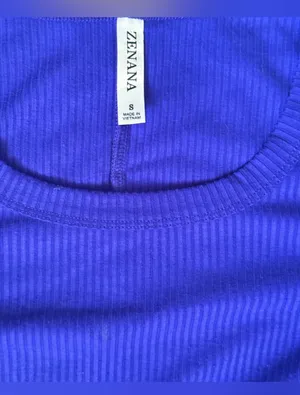 Zenana Outfitters Blue Crop Top thumbnail 2