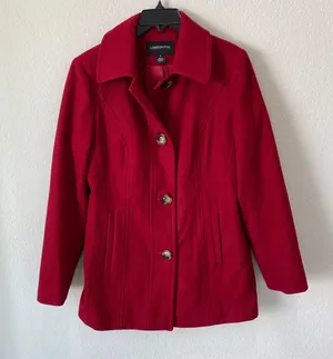 Red Wool Blend Coat Size Small thumbnail 1