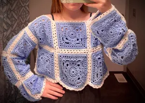 Handmade crochet sweater cropped thumbnail 1
