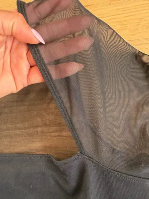 Abercrombie & Fitch Black Long-Sleeve Mesh-Back One-Piece Bodysuit thumbnail 4