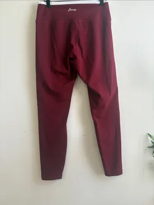 Fancy Burgundy Cropped Sports Bra with leggings thumbnail 5