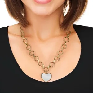 Time And Tru Gold Chain Necklace with Heart Pendant thumbnail 3