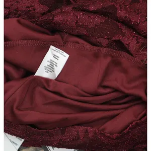 NWT Emerald Sundae Glitter Lace Bodycon Open Back Mini Dress Dark Red 2XS thumbnail 8