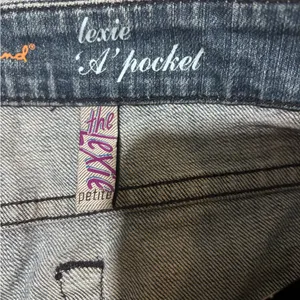 7 For All Mankind Distressed Flare Jeans in Dark Blue thumbnail 3
