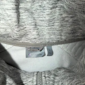 Athleta Stronger Spacedye Heathered Light Gray Sleeveless Full Zip Vest Small thumbnail 5