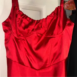 Sky to Moon - NWOT Red Satin Chemise Dress - Size Large thumbnail 3
